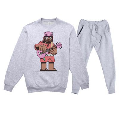 Thundercat Bass Guitarist Premium Crewneck Sweatsuit Set