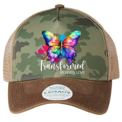 Transformed By Gods Love Colorful Butterfly Legacy Tie Dye Trucker Hat
