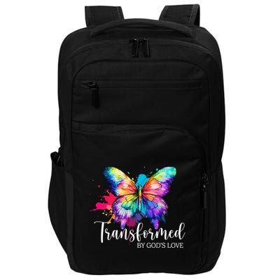 Transformed By Gods Love Colorful Butterfly Impact Tech Backpack
