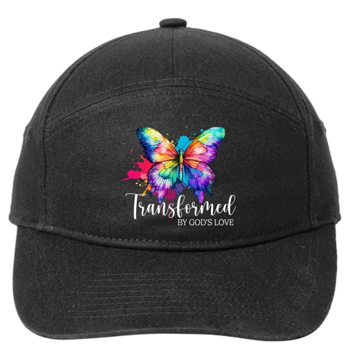 Transformed By Gods Love Colorful Butterfly 7-Panel Snapback Hat
