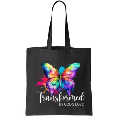 Transformed By Gods Love Colorful Butterfly Bag