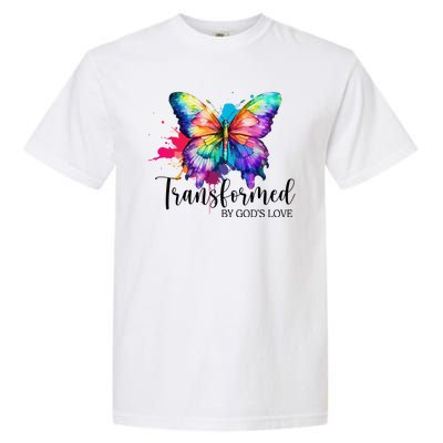 Transformed By Gods Love Colorful Butterfly Garment-Dyed Heavyweight T-Shirt