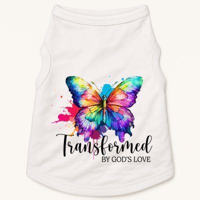 Transformed By Gods Love Colorful Butterfly Doggie Tank