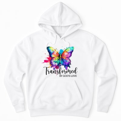 Transformed By Gods Love Colorful Butterfly Hoodie