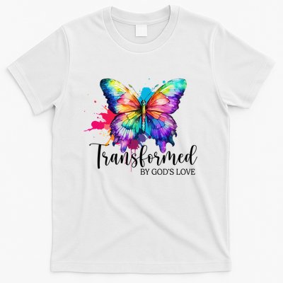 Transformed By Gods Love Colorful Butterfly T-Shirt