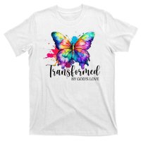 Transformed By Gods Love Colorful Butterfly T-Shirt