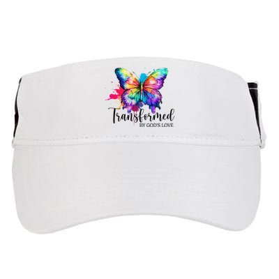 Transformed By Gods Love Colorful Butterfly Adult Drive Performance Visor