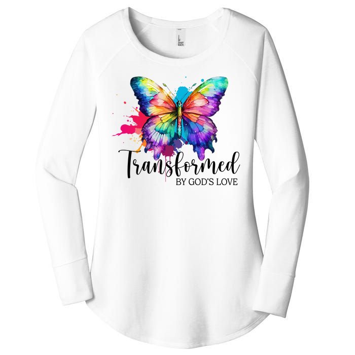 Transformed By Gods Love Colorful Butterfly Women's Perfect Tri Tunic Long Sleeve Shirt