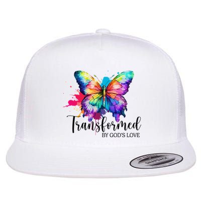 Transformed By Gods Love Colorful Butterfly Flatbill Hat