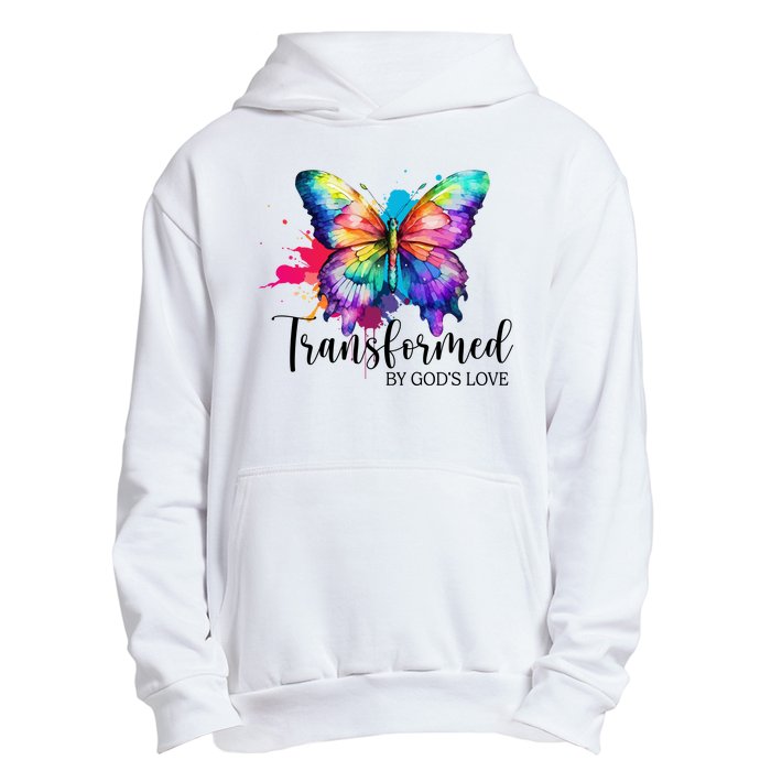 Transformed By Gods Love Colorful Butterfly Urban Pullover Hoodie