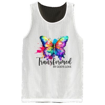 Transformed By Gods Love Colorful Butterfly Mesh Reversible Basketball Jersey Tank