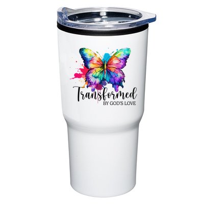 Transformed By Gods Love Colorful Butterfly Tumbler