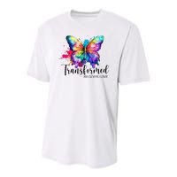 Transformed By Gods Love Colorful Butterfly Youth Performance Sprint T-Shirt