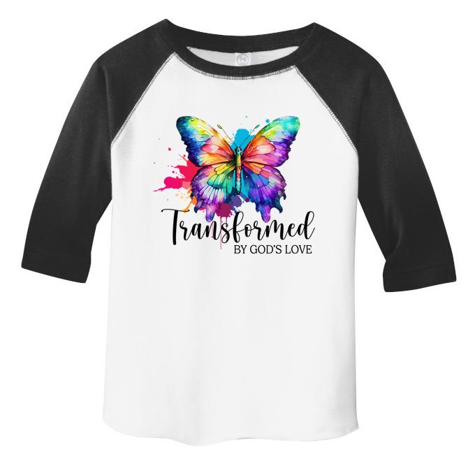 Transformed By Gods Love Colorful Butterfly Toddler Fine Jersey T-Shirt