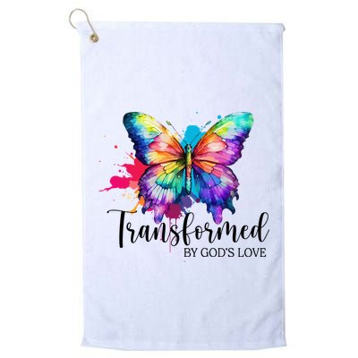 Transformed By Gods Love Colorful Butterfly Golf Towel