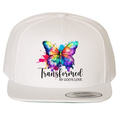 Transformed By Gods Love Colorful Butterfly Wool Snapback Cap