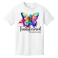 Transformed By Gods Love Colorful Butterfly Kids T-Shirt