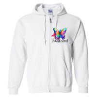 Transformed By Gods Love Colorful Butterfly Full Zip Hoodie