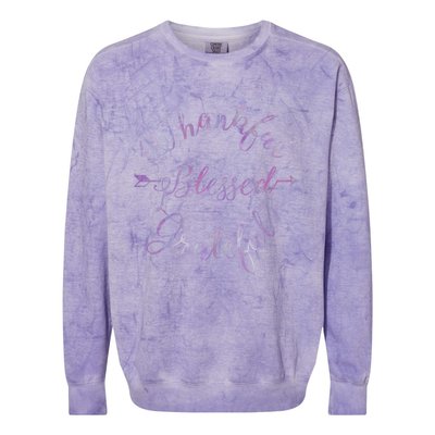 Thankful Blessed Grateful Gradient Shine Gift Colorblast Crewneck Sweatshirt