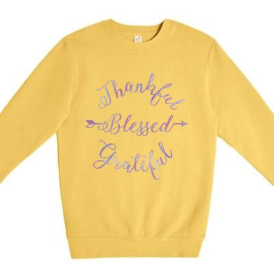 Thankful Blessed Grateful Gradient Shine Gift Premium Crewneck Sweatshirt