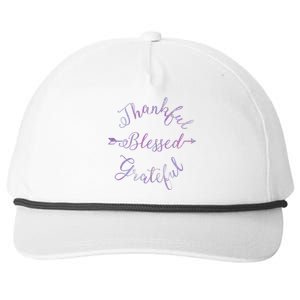 Thankful Blessed Grateful Gradient Shine Gift Snapback Five-Panel Rope Hat