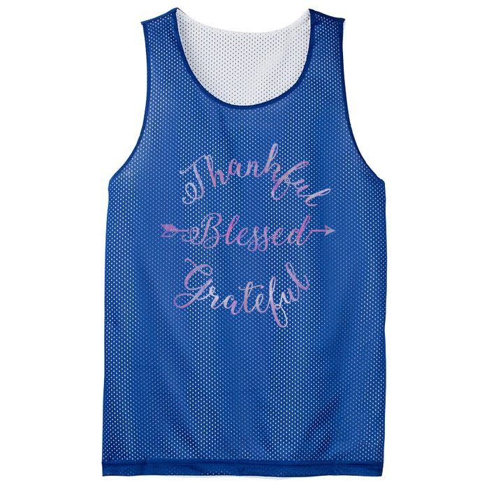 Thankful Blessed Grateful Gradient Shine Gift Mesh Reversible Basketball Jersey Tank