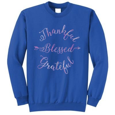 Thankful Blessed Grateful Gradient Shine Gift Tall Sweatshirt