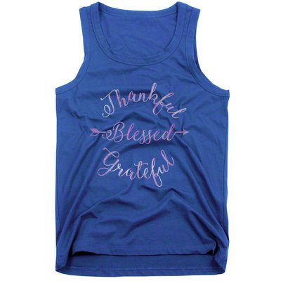 Thankful Blessed Grateful Gradient Shine Gift Tank Top