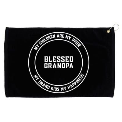 Thankful Blessed Grandpa His Pride Grand Cool Gift Grommeted Golf Towel