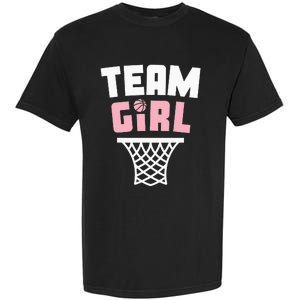 Team Basketball Gender Reveal Pink Baby Shower Party Garment-Dyed Heavyweight T-Shirt