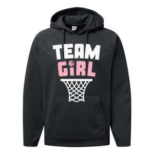 Team Basketball Gender Reveal Pink Baby Shower Party Performance Fleece Hoodie