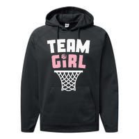 Team Basketball Gender Reveal Pink Baby Shower Party Performance Fleece Hoodie