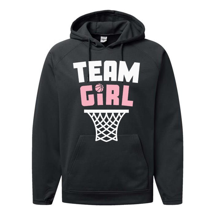 Team Basketball Gender Reveal Pink Baby Shower Party Performance Fleece Hoodie