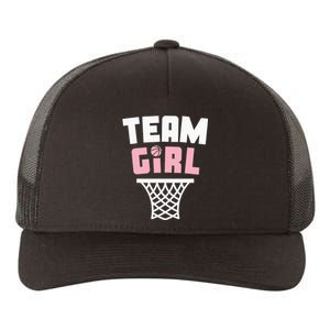 Team Basketball Gender Reveal Pink Baby Shower Party Yupoong Adult 5-Panel Trucker Hat