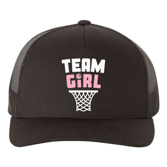 Team Basketball Gender Reveal Pink Baby Shower Party Yupoong Adult 5-Panel Trucker Hat