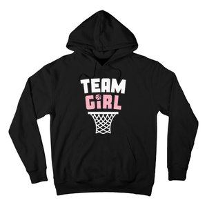 Team Basketball Gender Reveal Pink Baby Shower Party Hoodie