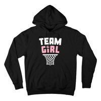 Team Basketball Gender Reveal Pink Baby Shower Party Hoodie