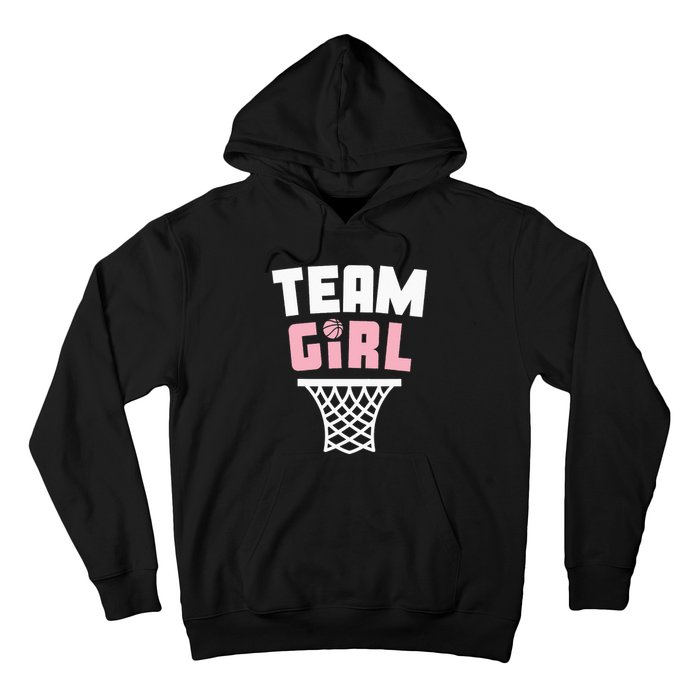 Team Basketball Gender Reveal Pink Baby Shower Party Hoodie