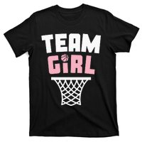 Team Basketball Gender Reveal Pink Baby Shower Party T-Shirt