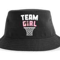 Team Basketball Gender Reveal Pink Baby Shower Party Sustainable Bucket Hat