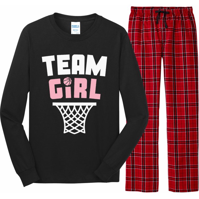 Team Basketball Gender Reveal Pink Baby Shower Party Long Sleeve Pajama Set