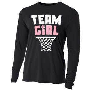 Team Basketball Gender Reveal Pink Baby Shower Party Cooling Performance Long Sleeve Crew