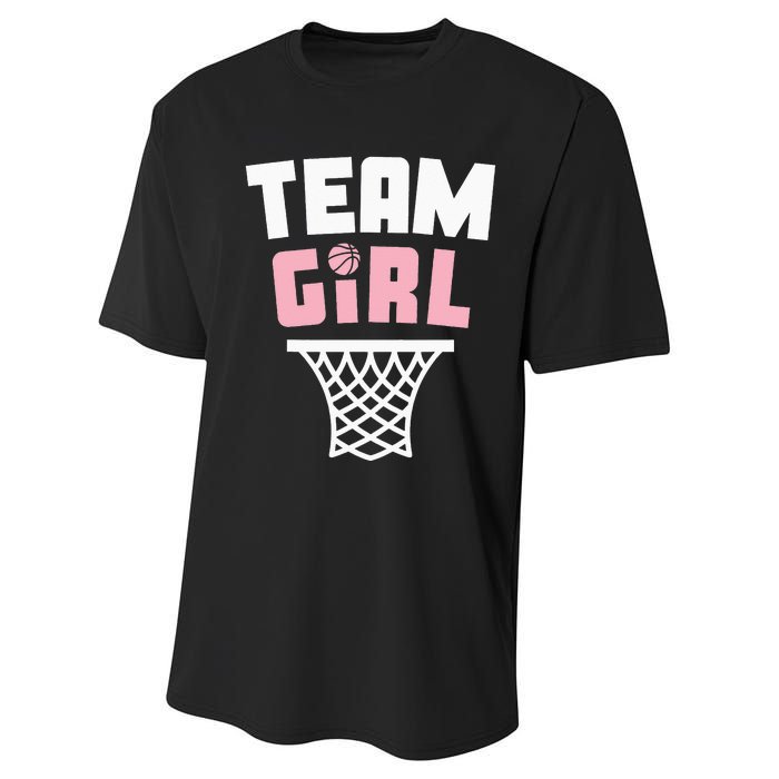 Team Basketball Gender Reveal Pink Baby Shower Party Performance Sprint T-Shirt