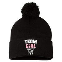 Team Basketball Gender Reveal Pink Baby Shower Party Pom Pom 12in Knit Beanie