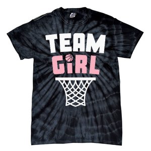 Team Basketball Gender Reveal Pink Baby Shower Party Tie-Dye T-Shirt