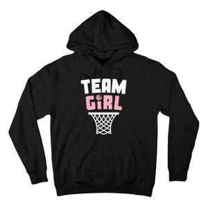 Team Basketball Gender Reveal Pink Baby Shower Party Tall Hoodie