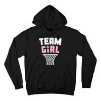 Team Basketball Gender Reveal Pink Baby Shower Party Tall Hoodie