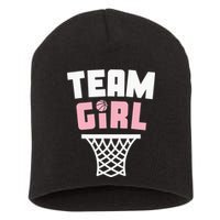 Team Basketball Gender Reveal Pink Baby Shower Party Short Acrylic Beanie