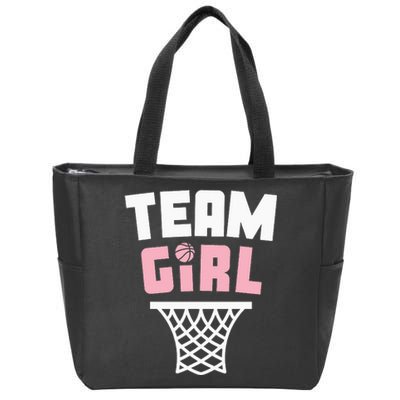 Team Basketball Gender Reveal Pink Baby Shower Party Zip Tote Bag