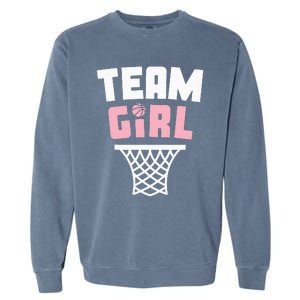 Team Basketball Gender Reveal Pink Baby Shower Party Garment-Dyed Sweatshirt